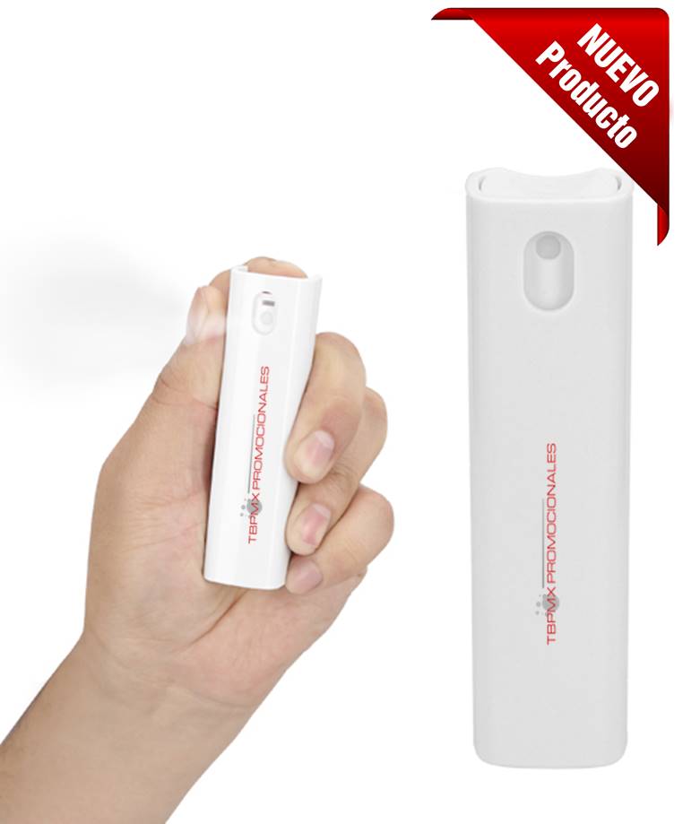 CLAVE SPCP054 Gel antibacterial en spray, tapa enroscable y estuche de plástico reutilizable